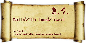 Mailáth Immánuel névjegykártya